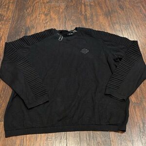 womens harley davidson black sweater size 2x slim fit in EUC
